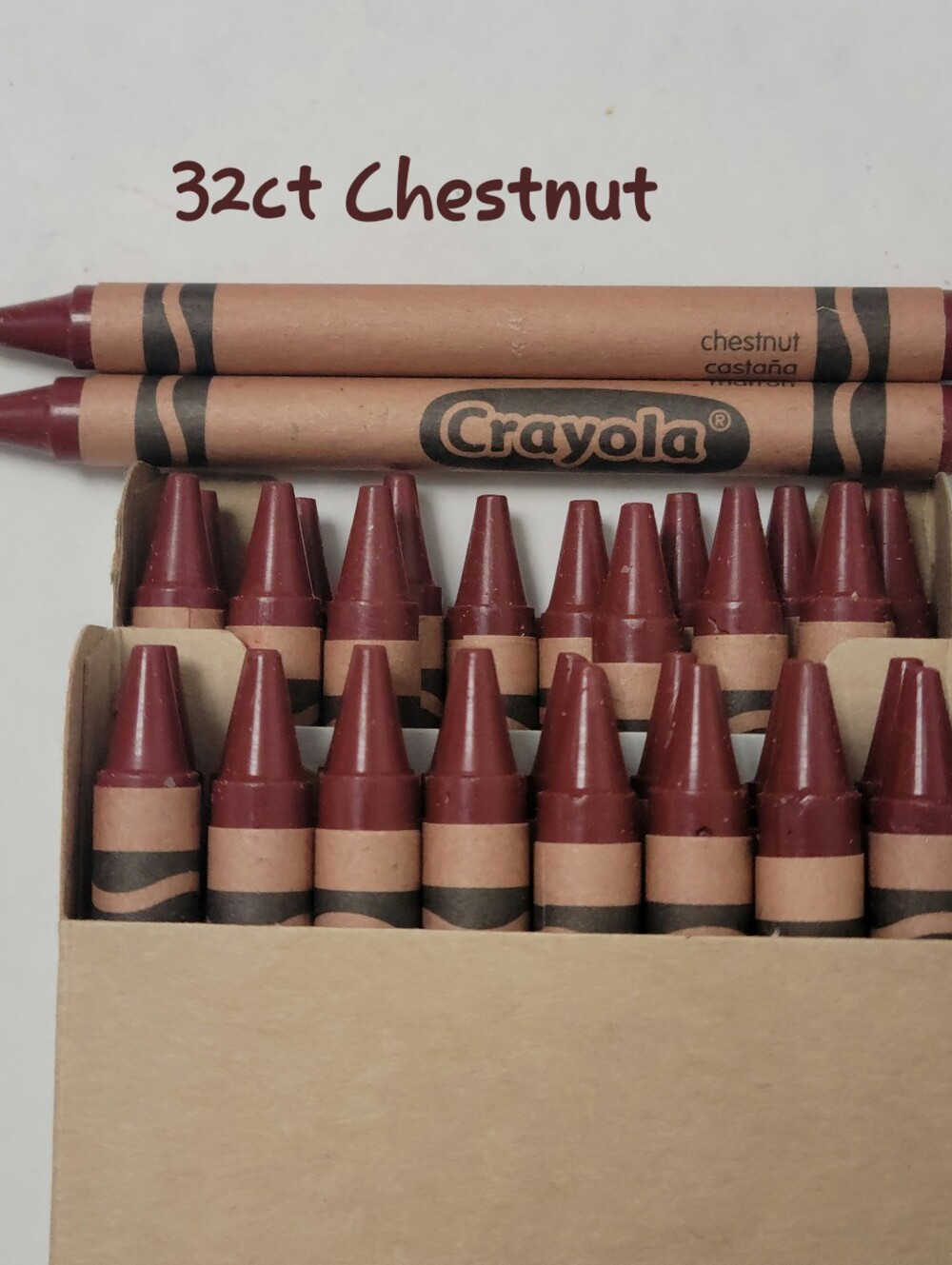 (32) Crayola Crayons (Chestnut) Single Color Bulk Lot